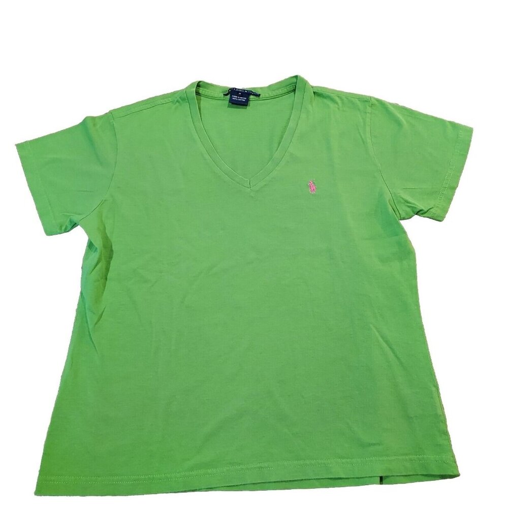 Ralph Lauren Sport Ladies Medium Green Pink Horse